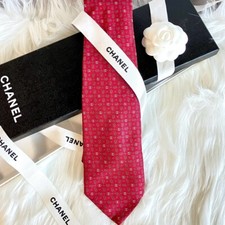 CHANEL CoCo Mark Genuine Silk 100 Mens Tie Necktie Dress