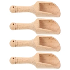 4PCS Salt Shovel Wooden Scoop Tea Shovel Tea Scoop Tea Spoon Scoop for Daily Use