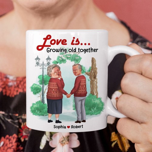 I Want To Grow Old With You Ceramic Ornament, Funny Christmas Gift For Wife Husband Parents Anniversary Naughty Grandma Grandpaold Couple 1