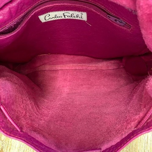 Carlos Falchi Butterfly Shoulder Bag Purse Leather in Pink USED Good Condition!! - Picture 6 of 8