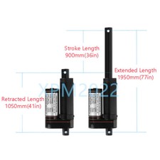 Linear Actuator 12V Heavy Duty Waterproof Stroke 2"~40" 1000MM 3000N 660lbs