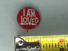 Vintage I Am Loved Pin Helzberg Red Button Pin