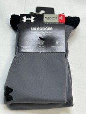 NEW Under Armour UA Soccer Over The Calf Socks Youth 13.5K-4.5Y Grey Graphite