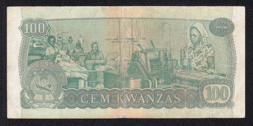 ANGOLA BANKNOTE - 100 KWANZAS - P111 - 1976 - VF 🇦🇴 - Image 2 of 3