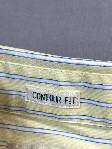 BKE Buckle Shirt Mens Large Yellow White Long Sleeve Contour Fit - Picture 7 of 13