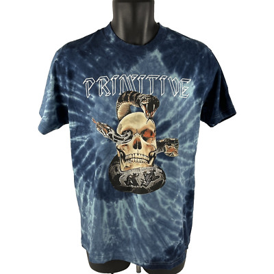 New Men s Primitive World Tour Blue Tie Dye T-Shirt Sz S NWT Skateboarding