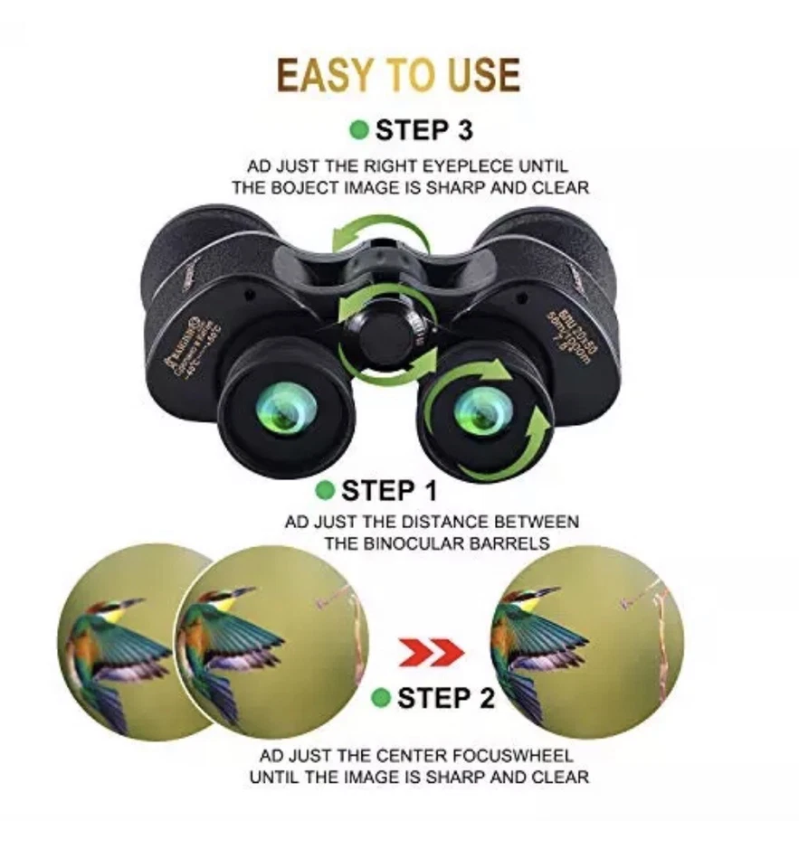 20x50 Roof Prism Binoculars for Adults, High Power HD Professional Binoculars - Image 4 of 4