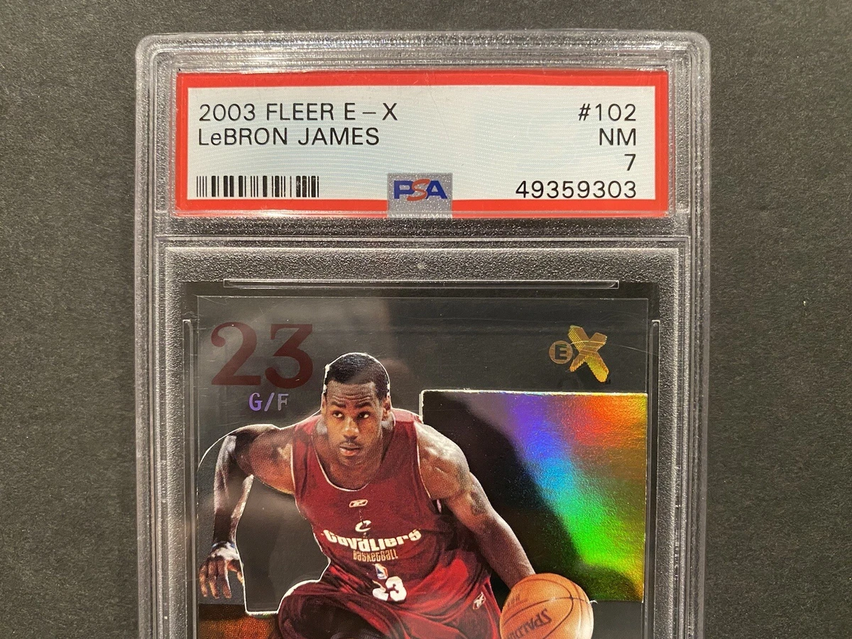 2003 Fleer E-X #102 LeBron James RC Rookie PSA 7 Basketball Card 