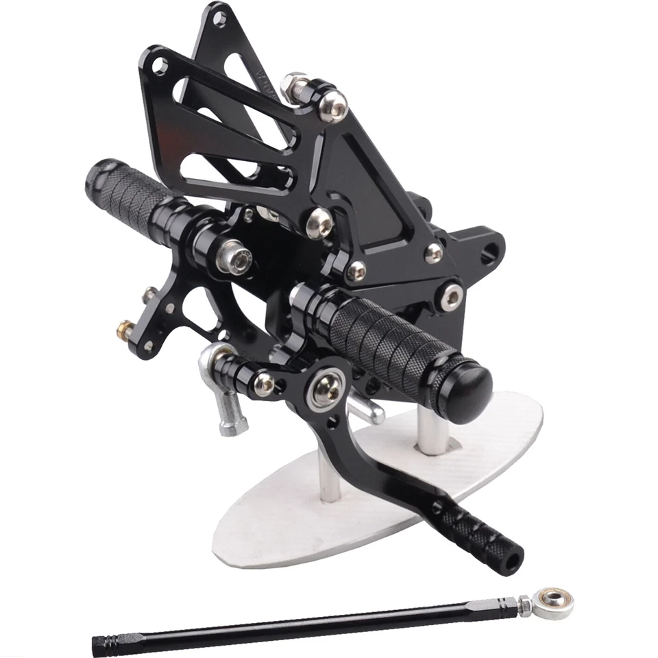 CONJUNTOS TRASEROS DE CARRERAS EE. UU. negros estriberas para Kawasaki Ninja ZX10R 2006-2010 Foto 4 de 4