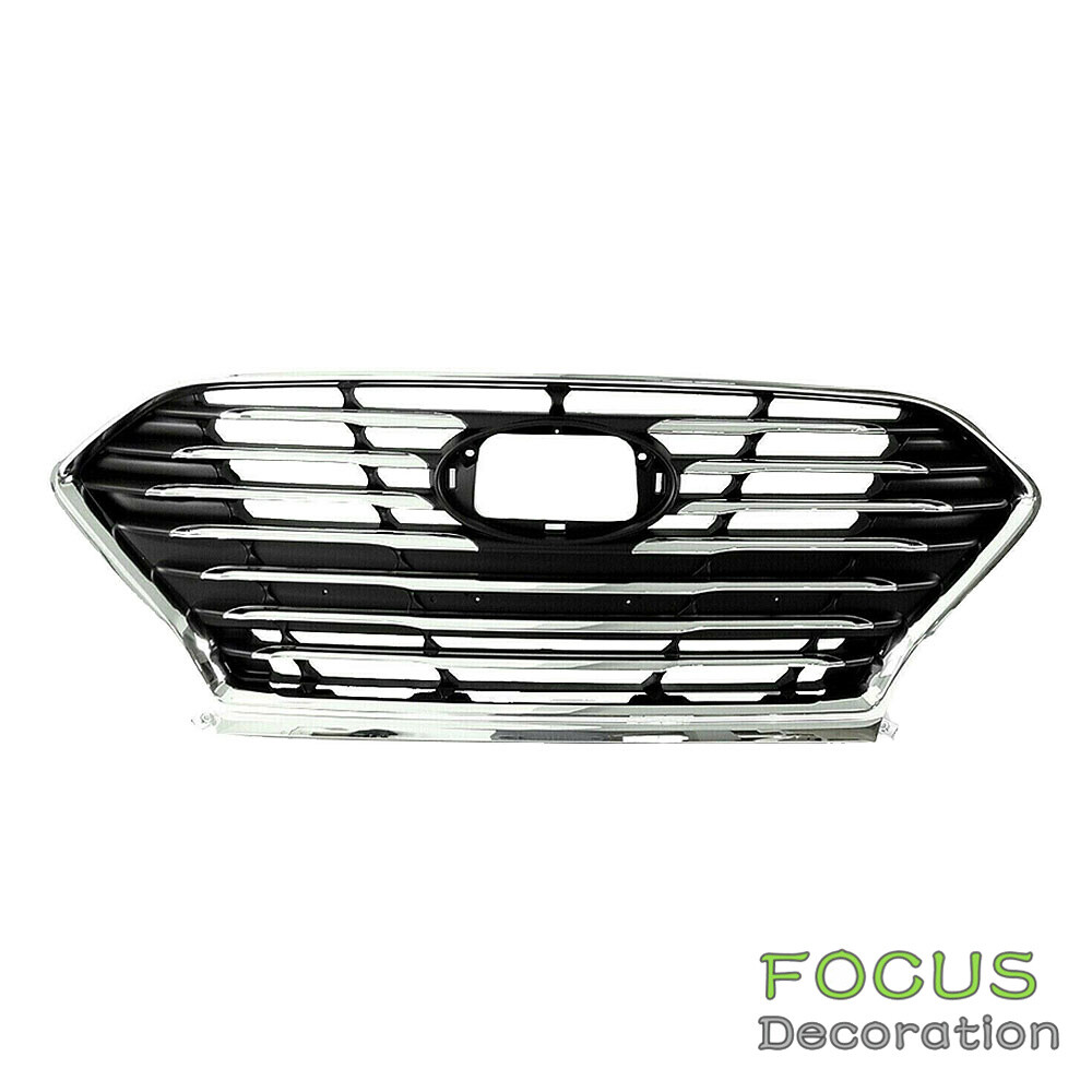 Front Bumper Upper Grille & Bumper Cover Fascia For 2018 2019 Hyundai Sonata