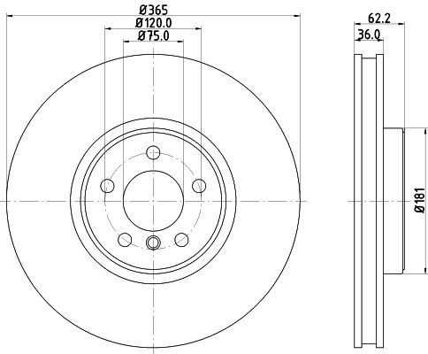 2X Hella 8DD 355 129-311 Bremsscheibe FüR Bmw-image