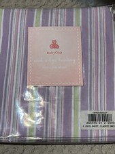 BABY GAP PURPLE STRIPED FITTED CRIB SHEET NIP