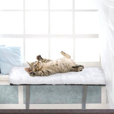Cat Window Perch, Wall-mounted Cat Seat with Soft Cushion and Supporting Feet