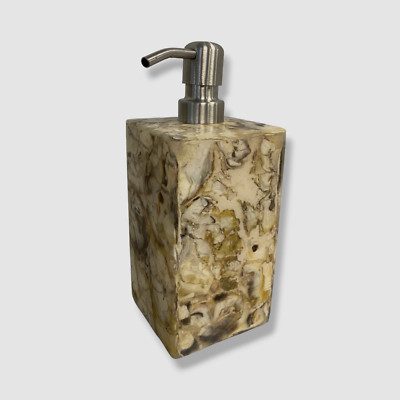 $200 Pigeon & Poodle Beige Oyster Tramore Square Soap Pump Dispenser