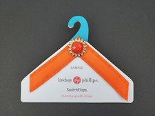 Lindsay Phillips TINA SwitchFlops Straps Orange Red Faceted Crystals Size S/5-6