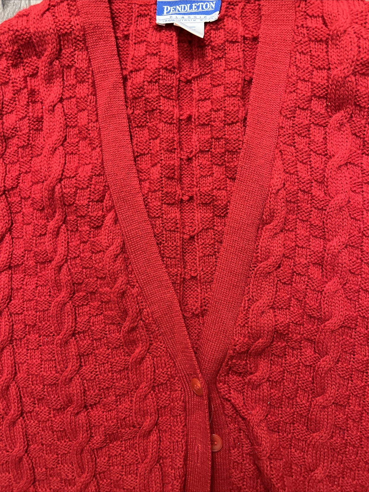 Pendleton Red Sweater Cable Knit Sweater - image 5