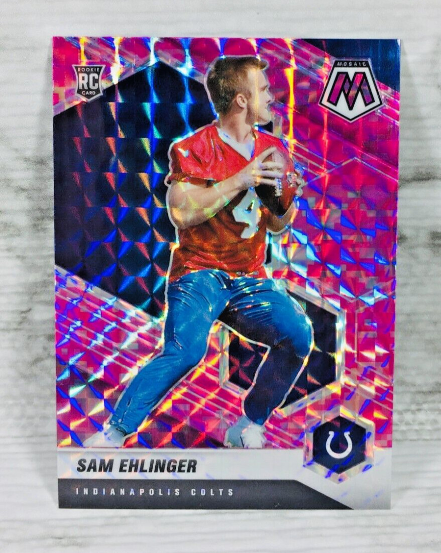 2021 PANINI MOSAIC FOOTBALL #372 SAM EHLINGER RC ROOKIE CARD (PINK CAMO PRIZM)