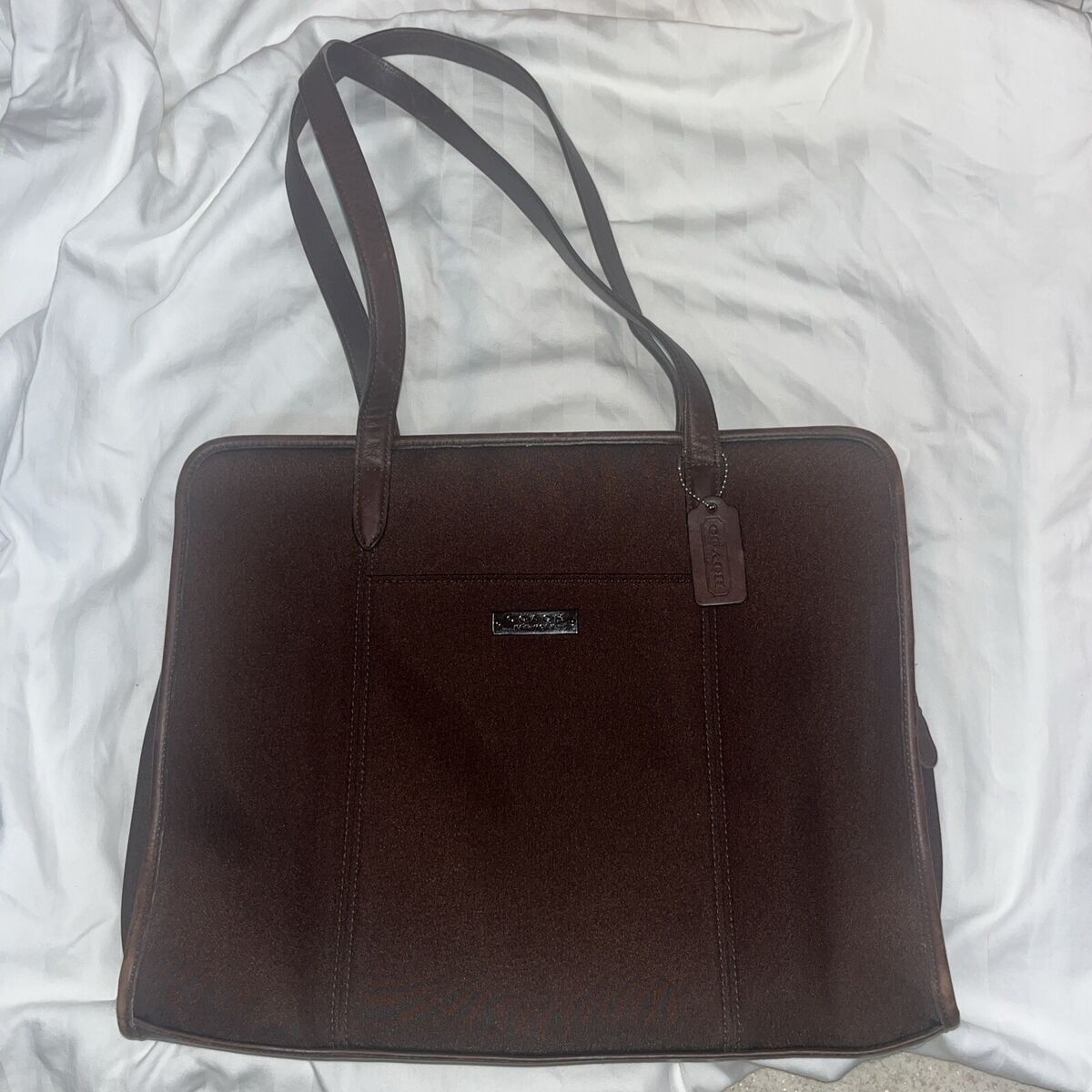 Vintage Coach Laptop Bag Nylon Leather Briefcase Shoulder Vintage Coach Laptop Bag Nylon Leather Briefcase Shoulder