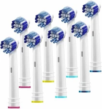 Alayna Replacement Toothbrush Heads Compatible with Oral B Precision Clean -8 Pk