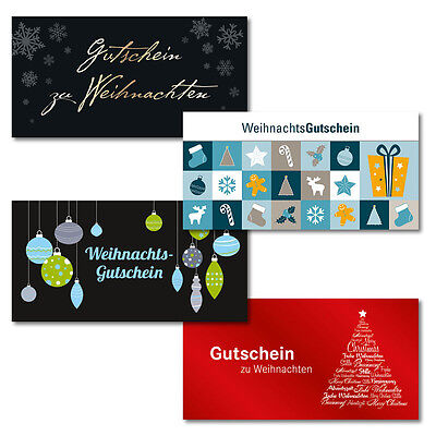 100 Gutscheine Gutschein Karten Geschenkgutscheine Edel 4 Motive Weihnachten Ebay