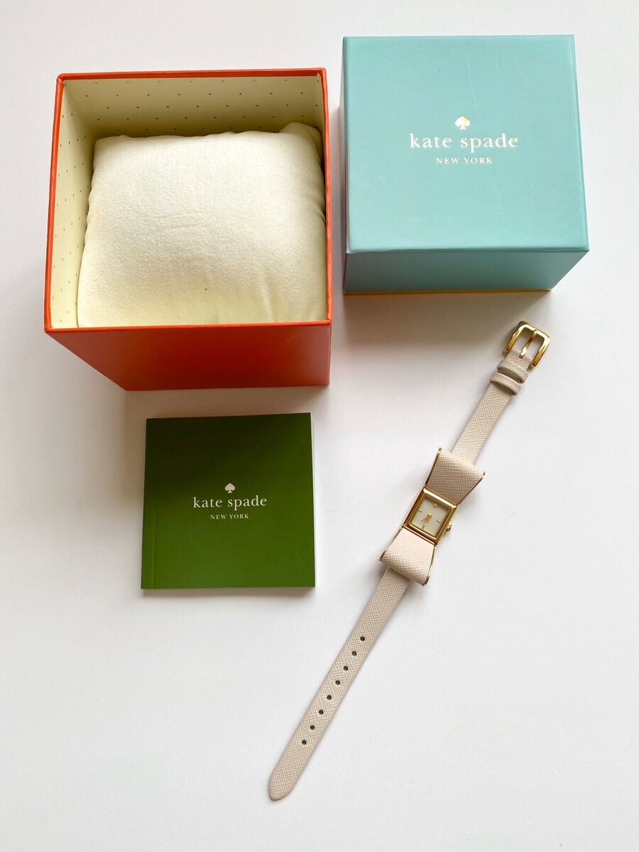 Kate Spade Bow Shape Watch, Ivory, Saffiano Leather/Gold Kate Spade Bow Shape Watch, Ivory, Saffiano Leather/Gold