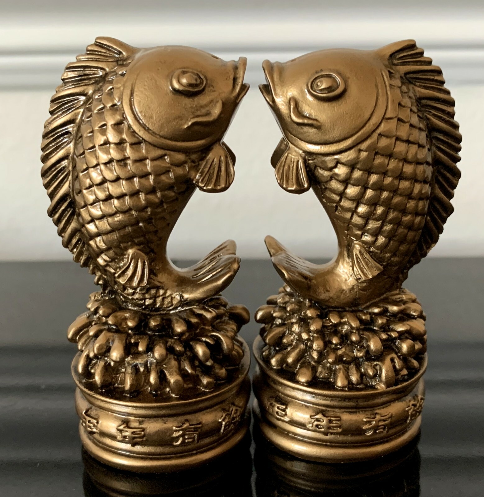 Feng Shui Chinese Lucky Fish Statue - Carps Decor For Home Or Office, Resin, Multicolor - View #6