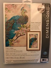 Dimensiones INDIAN PAVO REAL Kit Punto de Cruz - Sellado Nuevo en Bolsa