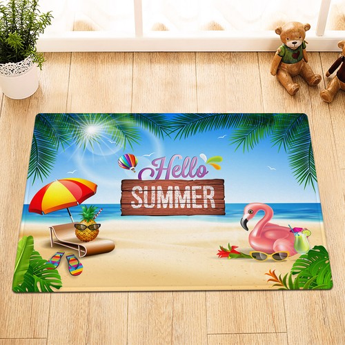 Juego de cortinas de ducha de tela de playa tropical para felices vacaciones decoración de baño con ganchos - Imagen 45 de 61
