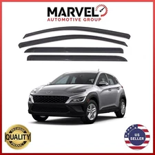 For Hyundai Kona 2018-2023 Black Window Vent Visor Rain Guards Deflectors