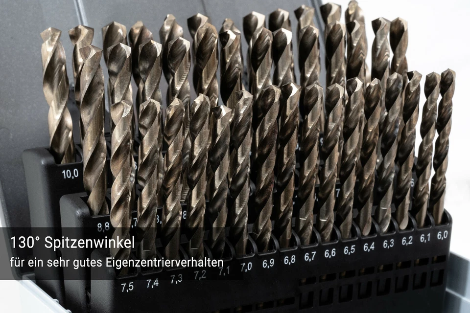 Spiralbohrer Satz Baer Metallbohrer HSSE/VA 1 - 10 x 0,1 mm Edelstahlbohrer - Bild 2 von 4