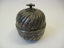 Antique Vintage Yogya 900 Coin Silver Canister Jar Spiral Flower Indonesia MA900