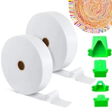 2 Rolls Fabric Roll Batting Strips for Rugs with Fabric Tube Maker 2 1/4 Inch...
