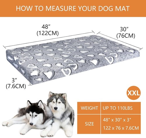 Elegant Grey Dog Crate Mat with Firm Support - Reversible for -Round Comfort - Picture 4 of 11