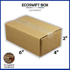 1-Box 6x4x2 "EcoSwift" Brand Cardboard Packing Mailing Shipping Corrugated