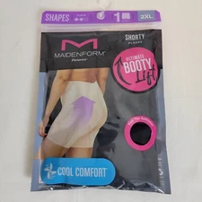 Maidenform Shapes Flexees 2XL Booty Lift Shorty FLS093 Black Firm Cool Comfort