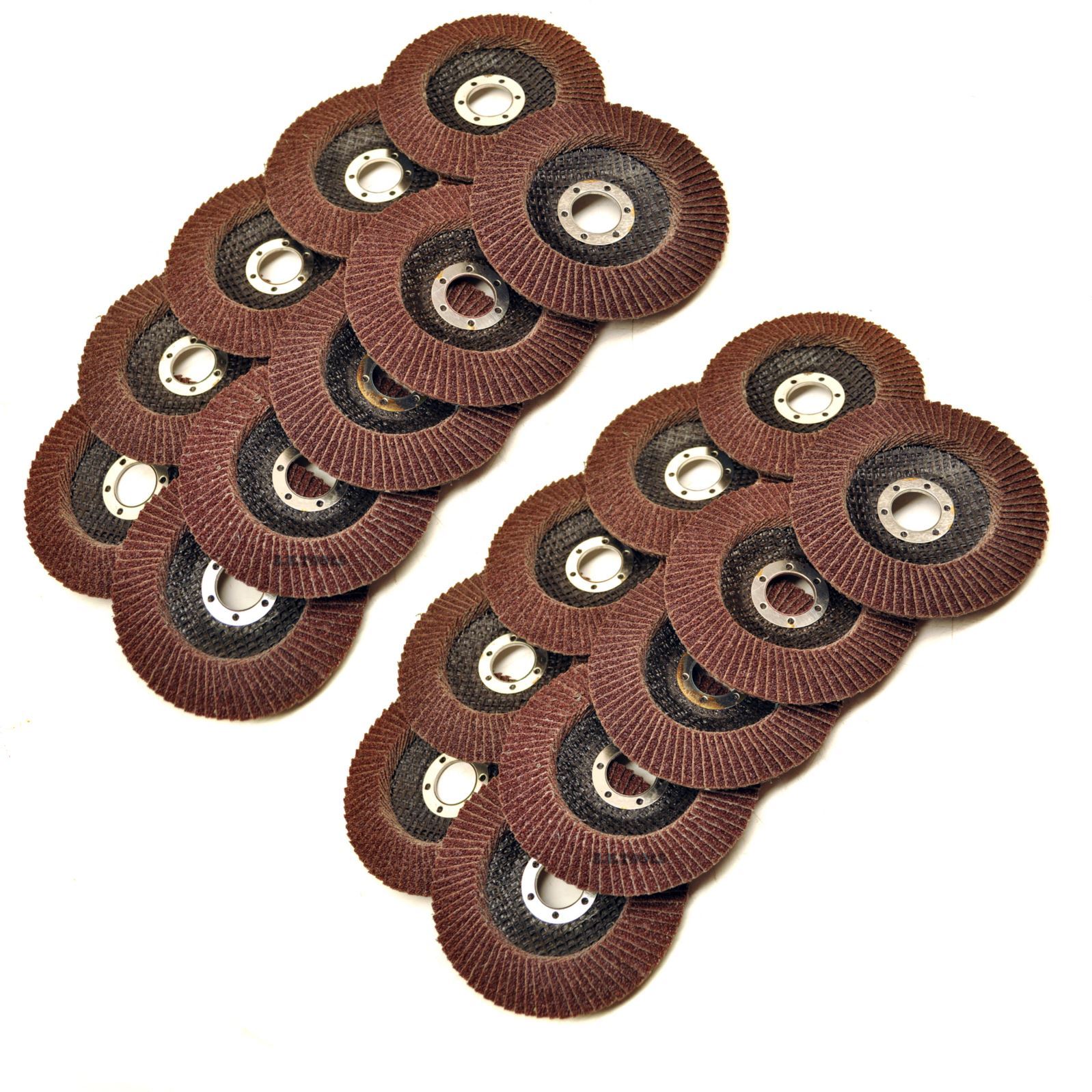 20 x Flap Discs 60 Grit Angle Grinder 4.5"" (115mm) Flat Sanding Grinding AT929