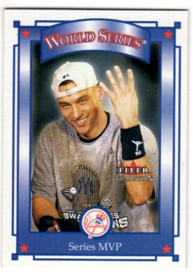 2001 Fleer Tradition #419 Derek Jeter WS ~ Nice Portrait ~ Vintage Look ~ Yanks!