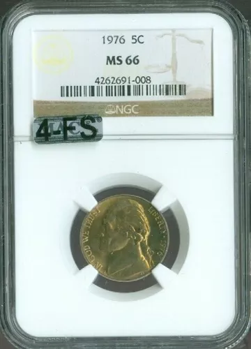 1976 Jefferson Nickel 5C NGC MS66 MAC 4FS Quality