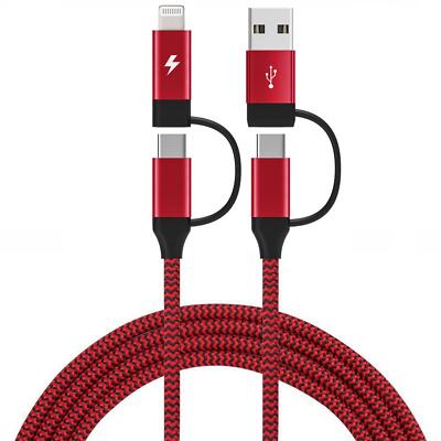 4-IN-1 USB-C CABLE FAST CHARGER POWER CORD [TYPE-C IPHONE for PHONES & TABLETS