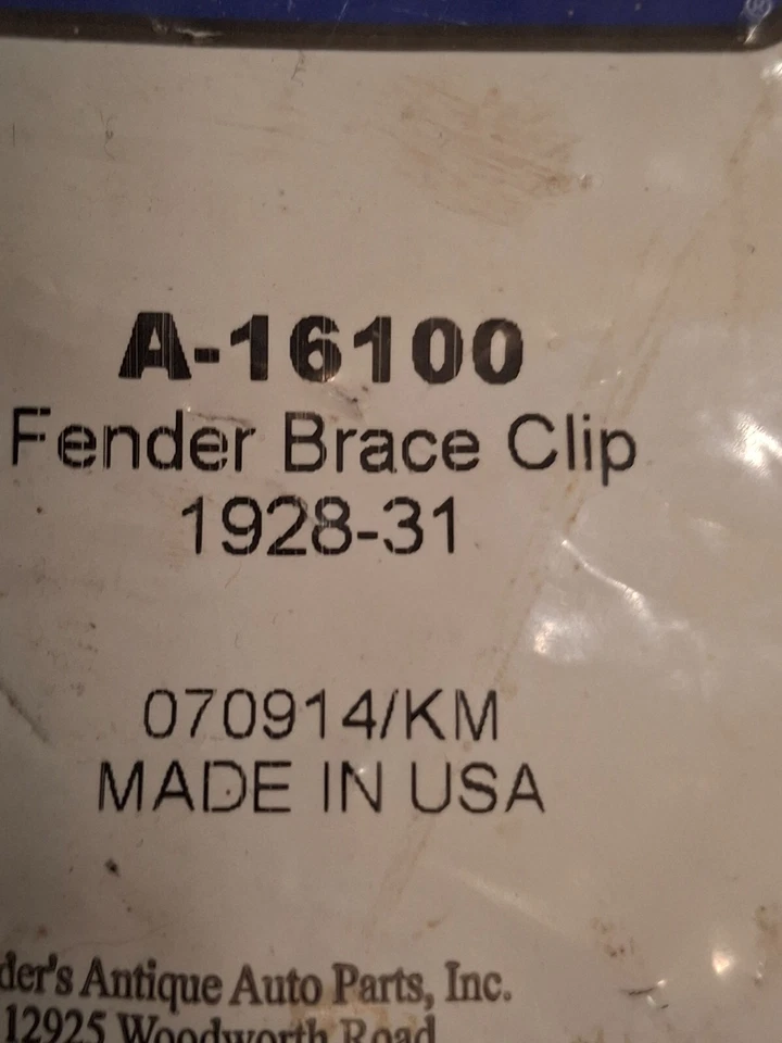 1928-31 Ford Fender Brace clip, A-16100 - Image 3 of 4