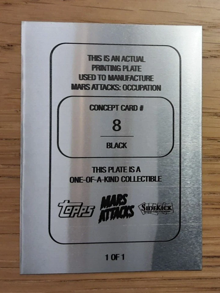 Mars attacks occupation BLACK printing plate card 8 CONCEPT CARD - Image 3 of 3