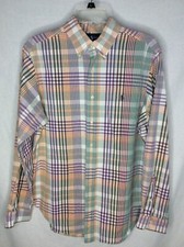Ralph Lauren Mens Shirt Size 16 L Classic Fit Long Sleeve Plaid Button 1880