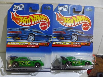 2 Variations 1999 Hotwheels X-Treme Speed Callaway C7 # 966  Different Wheels
