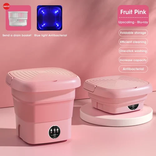 Mini Folding Washing Machine with Dehydration for Dorms and Travel