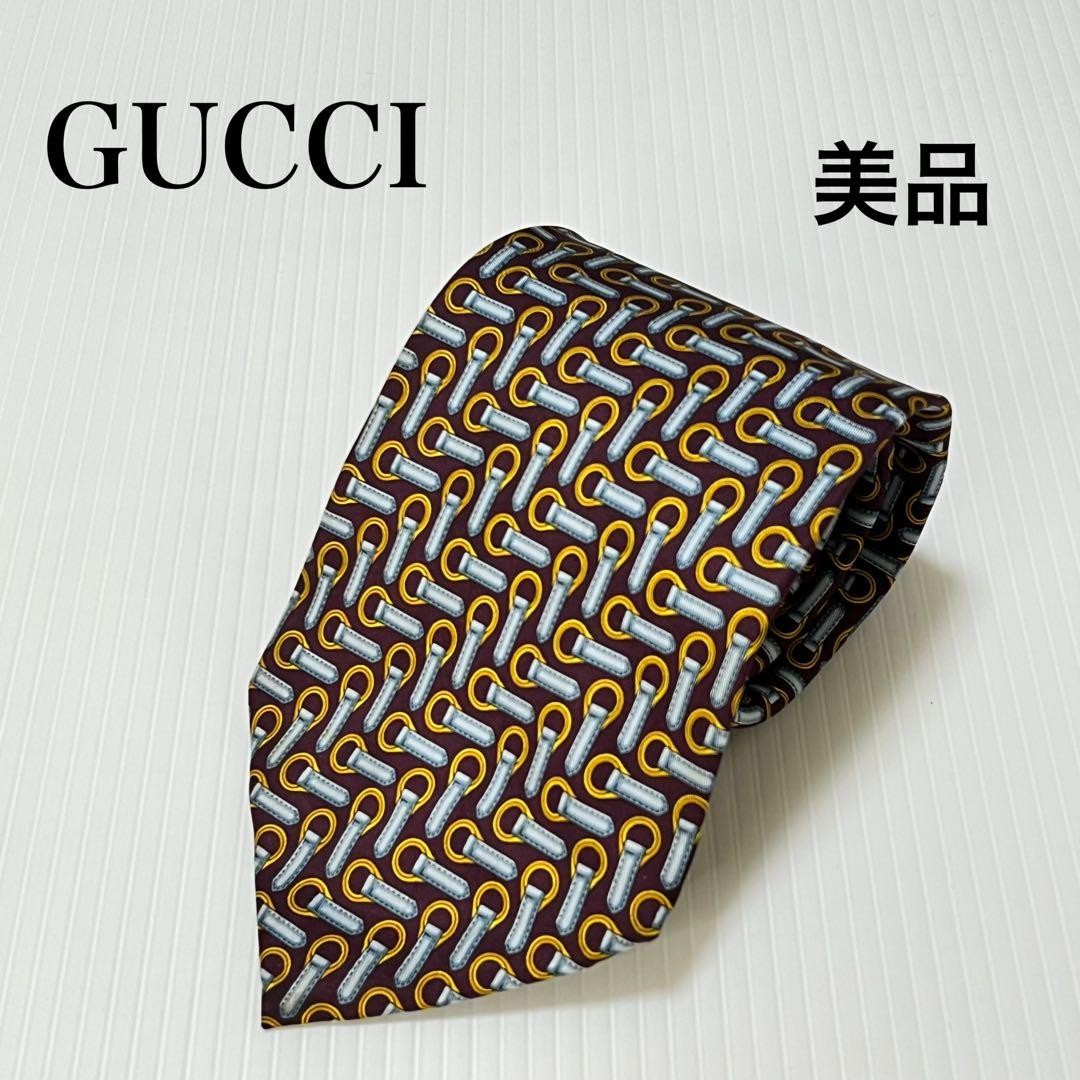 Gucci Necktie Tie 100% Silk Multicolor All-over Pattern 3.7 inches From Japan thumbnail 2
