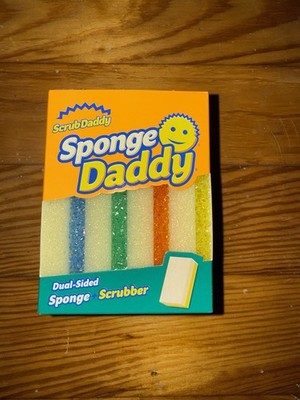 Scrub Daddy Sponge Daddy Dual-Sided Scratch Free Sponge 4 Pack Multicolor