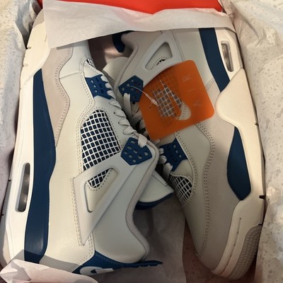 Nike Men's Air Jordan Retro IV 4 Military Blue Off White Industrial FV5029-141