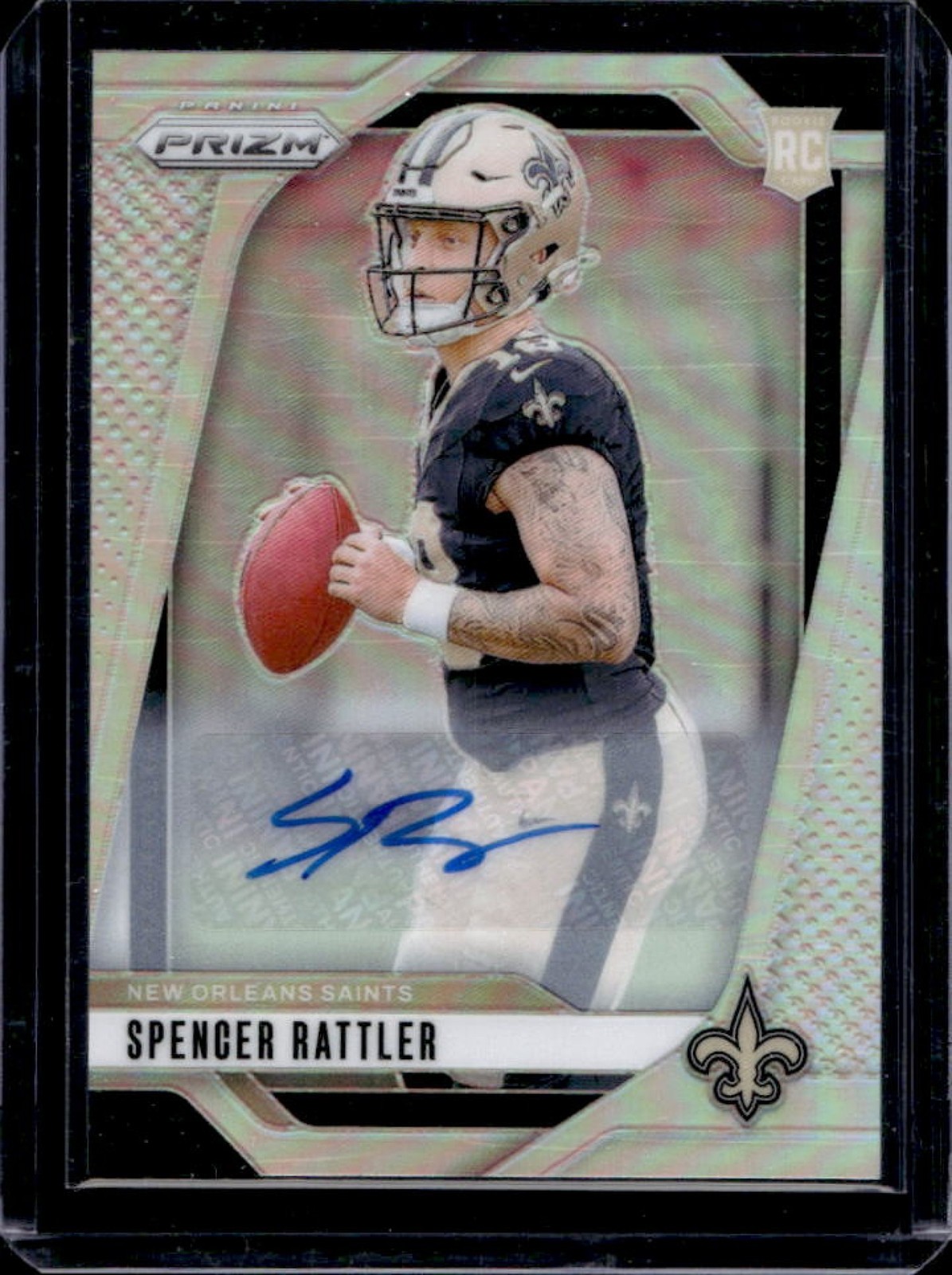 2024 Prizm Spencer Rattler Auto RC Silver Rookie #388 Saints