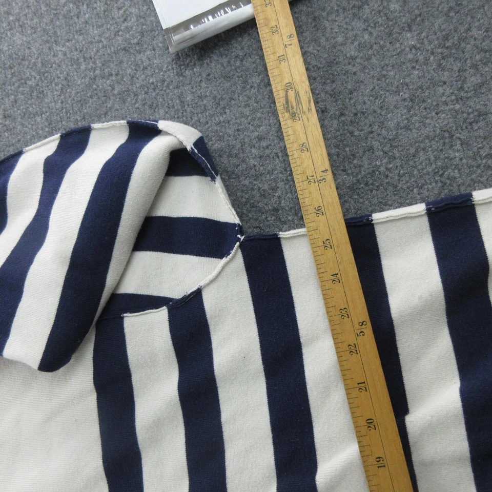 Free People Striped Sweater Womens Small Navy White Half Zip Pullover Knit Top - Image 4 of 4