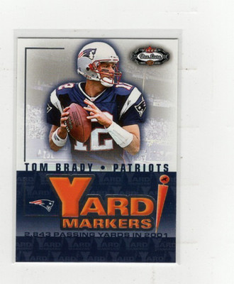 2002 Tom Brady Fleer Box Score Yard Markers #1 Free Shipping (B2440)